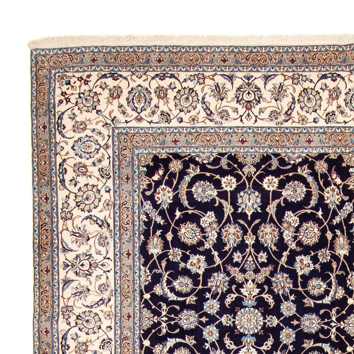 Tapis persan - Nain - Premium - 430 x 310 cm - bleu foncé
