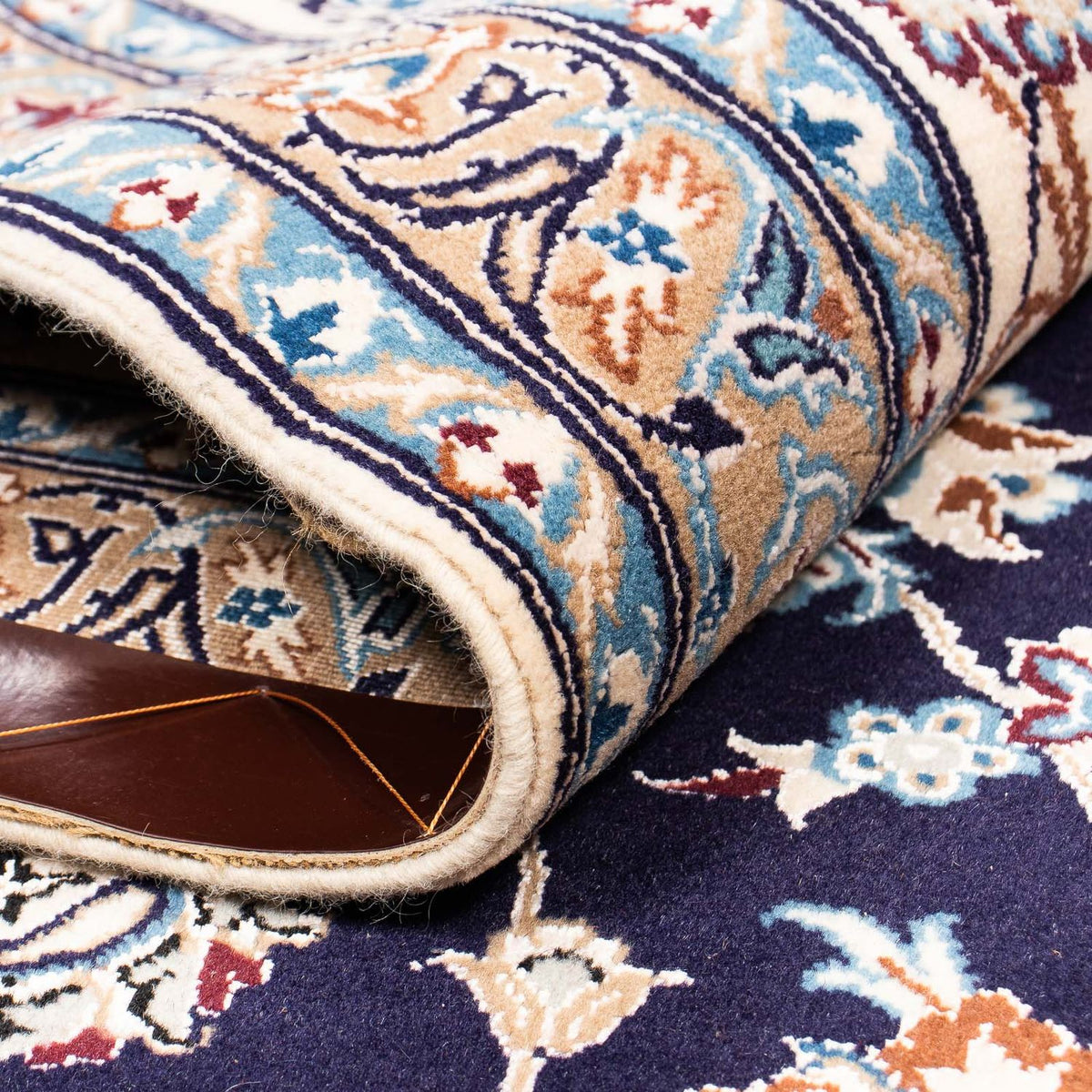 Tapis persan - Nain - Premium - 430 x 310 cm - bleu foncé