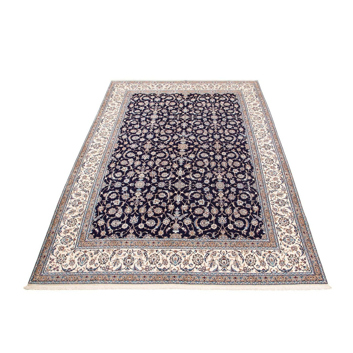 Tapis persan - Nain - Premium - 430 x 310 cm - bleu foncé