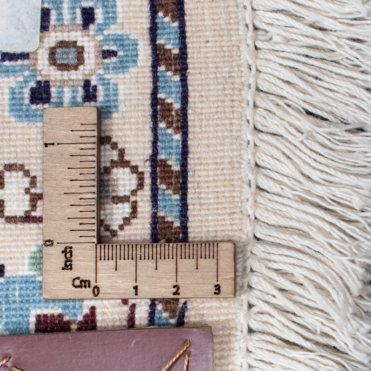 Tapis de couloir Tapis persan - Nain - Royal - 394 x 88 cm - bleu clair