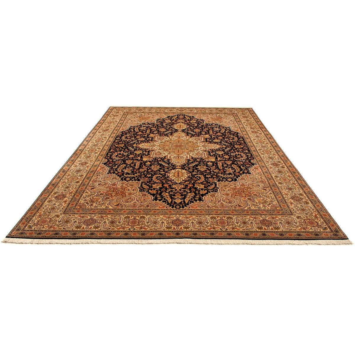 Tapis persan - Tabriz - Royal - 360 x 254 cm - marron clair