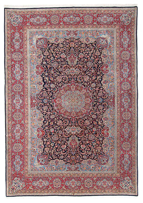 Tapis persan - Royal - 405 x 295 cm - bleu foncé