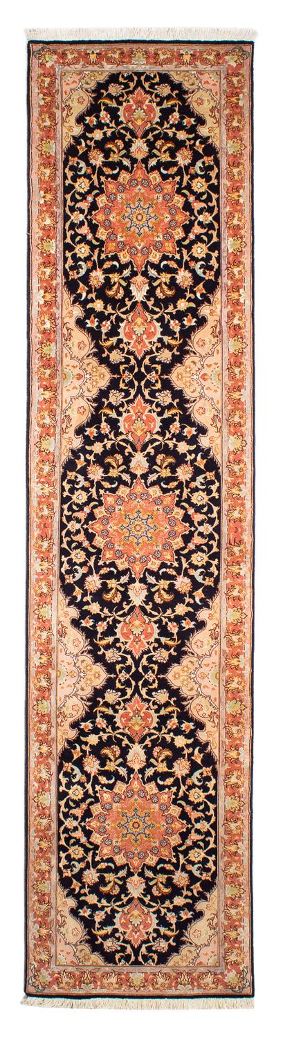 Tapis de couloir Tapis persan - Tabriz - Royal - 295 x 68 cm - bleu foncé