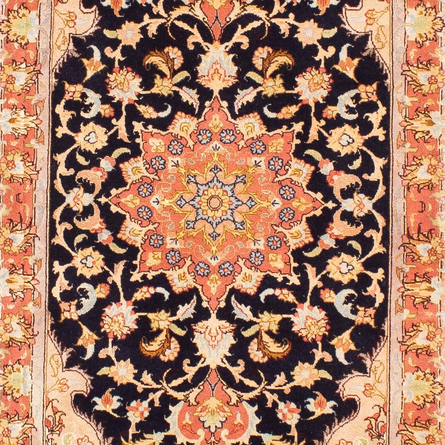 Tapis de couloir Tapis persan - Tabriz - Royal - 295 x 68 cm - bleu foncé
