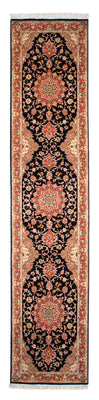 Tapis de couloir Tapis persan - Tabriz - Royal - 303 x 68 cm - bleu foncé
