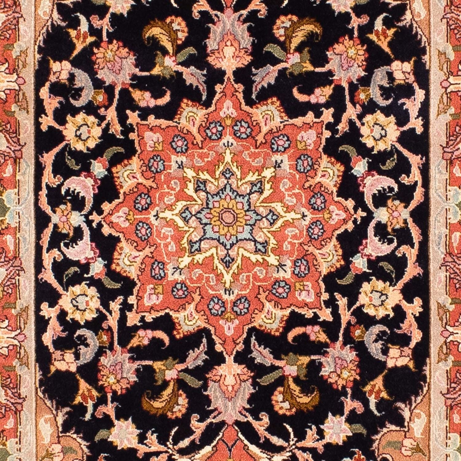 Tapis de couloir Tapis persan - Tabriz - Royal - 303 x 68 cm - bleu foncé