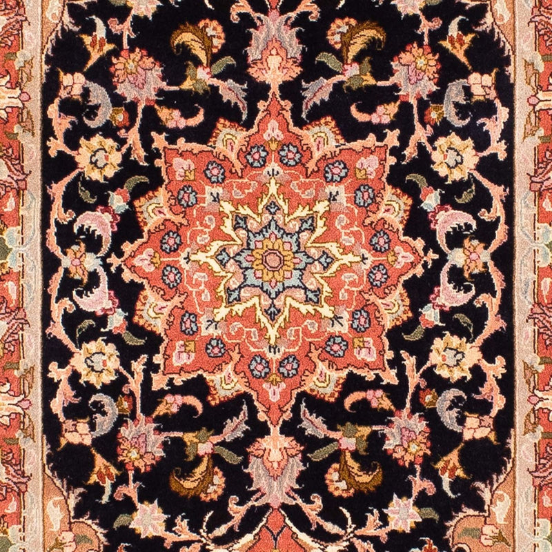 Tapis de couloir Tapis persan - Tabriz - Royal - 303 x 68 cm - bleu foncé