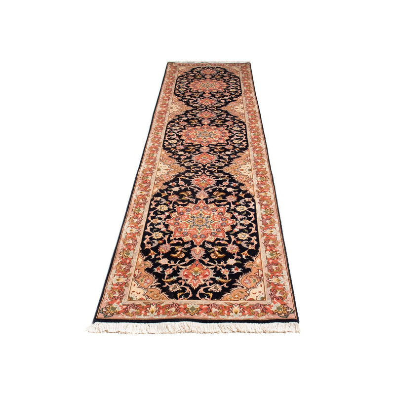 Tapis de couloir Tapis persan - Tabriz - Royal - 303 x 68 cm - bleu foncé