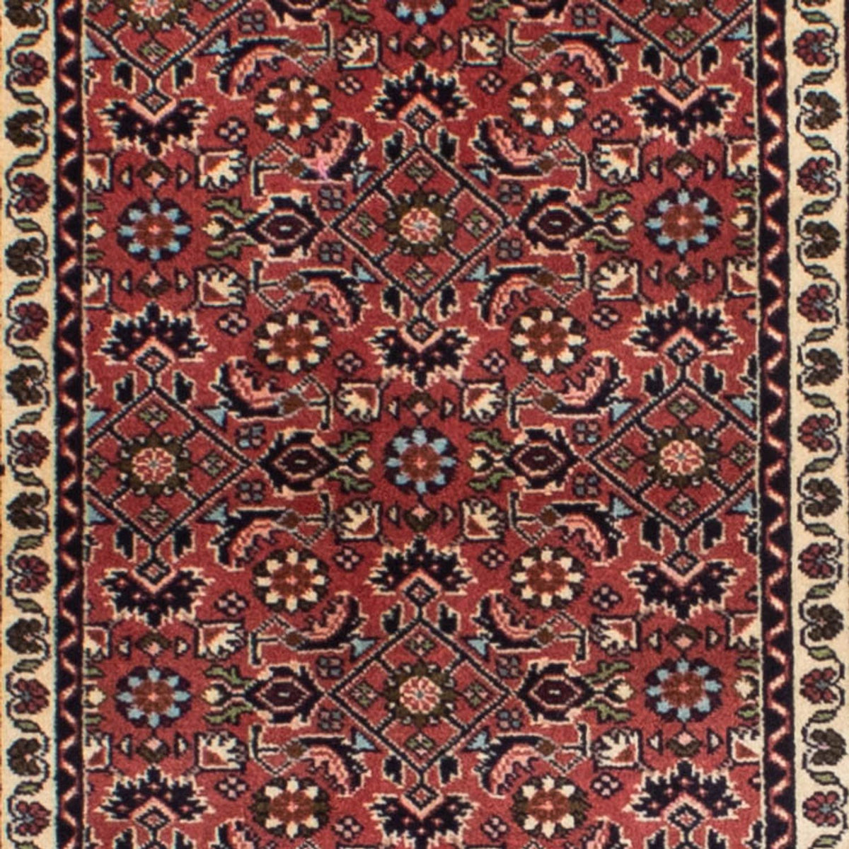 Tapis de couloir Tapis persan - Bidjar - 298 x 85 cm - rouge foncé
