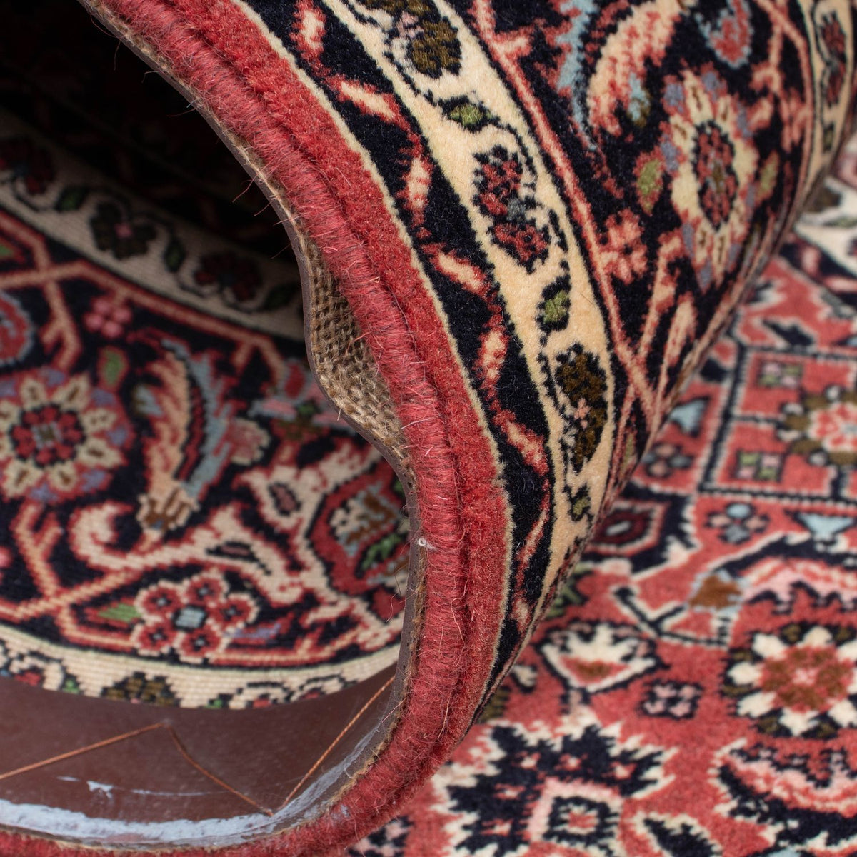 Tapis de couloir Tapis persan - Bidjar - 298 x 85 cm - rouge foncé