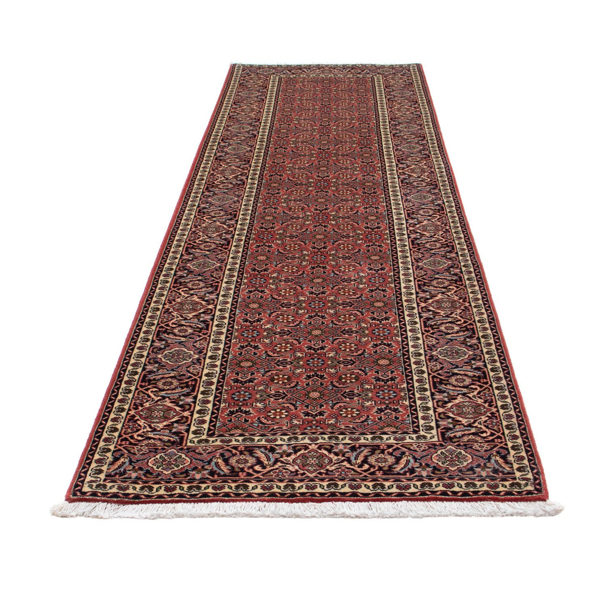 Tapis de couloir Tapis persan - Bidjar - 298 x 85 cm - rouge foncé