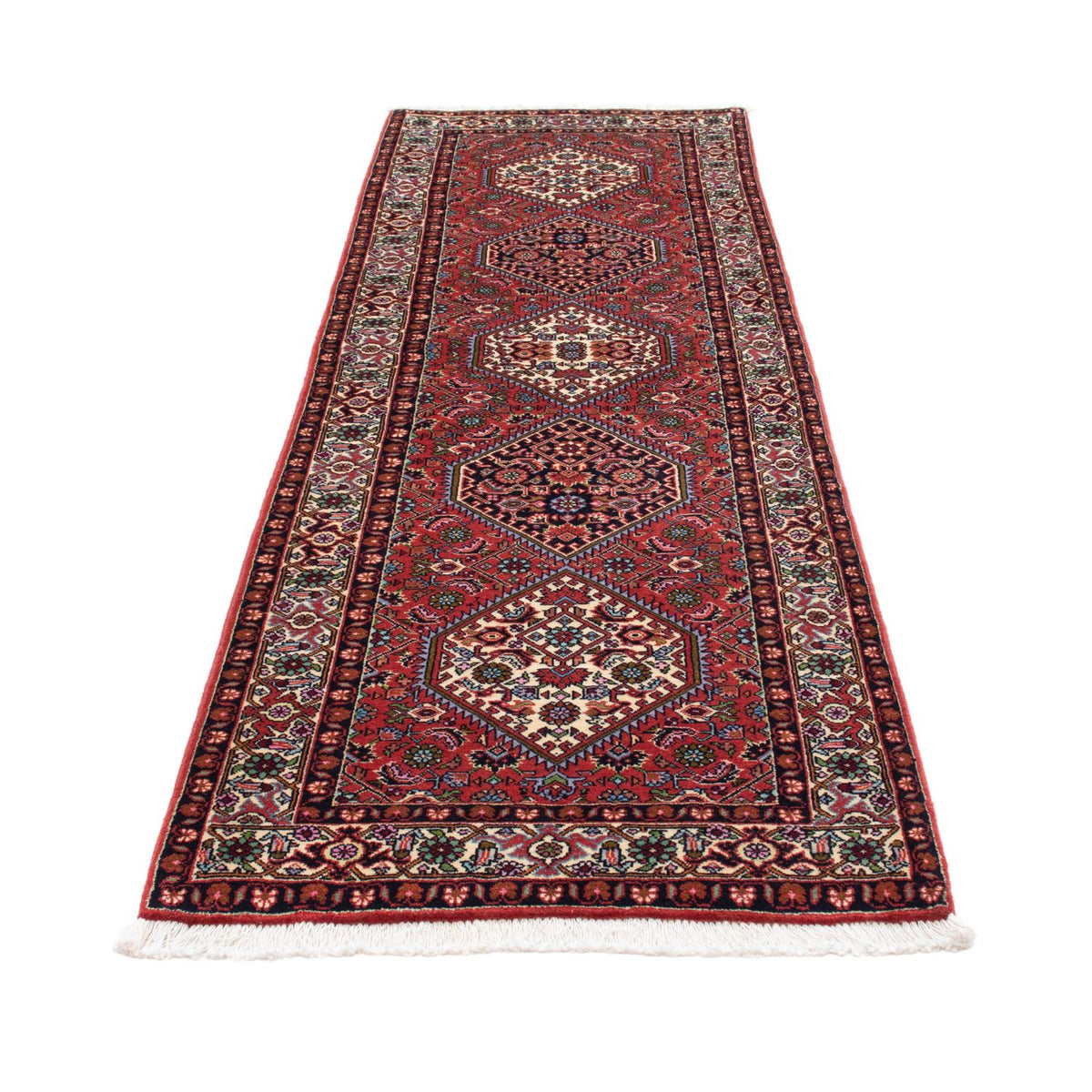 Tapis de couloir Tapis persan - Bidjar - 238 x 75 cm - rouge clair