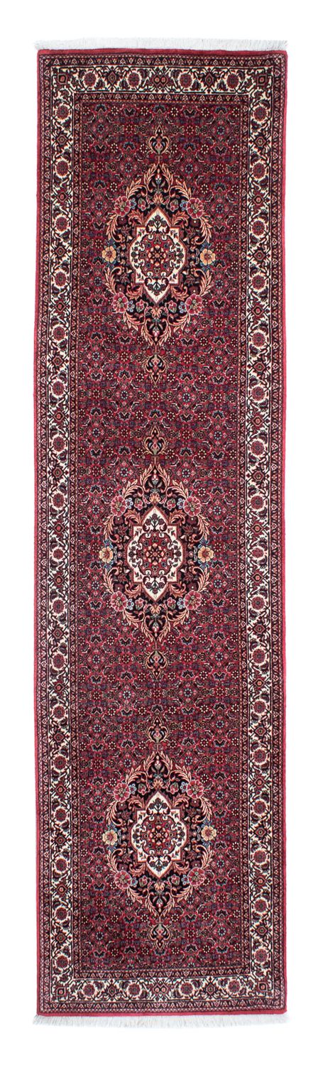 Tapis de couloir Tapis persan - Bidjar - 313 x 82 cm - rouge foncé