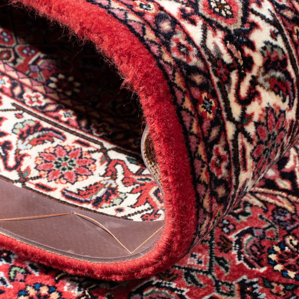 Tapis de couloir Tapis persan - Bidjar - 313 x 82 cm - rouge foncé