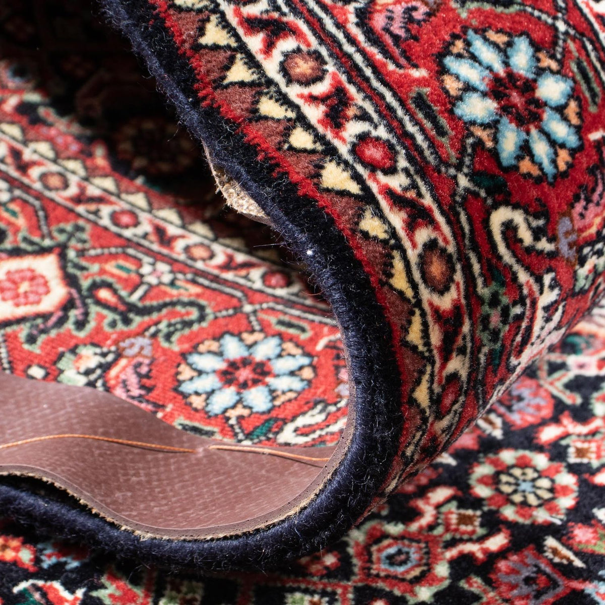 Tapis de couloir Tapis persan - Bidjar - 298 x 82 cm - bleu foncé