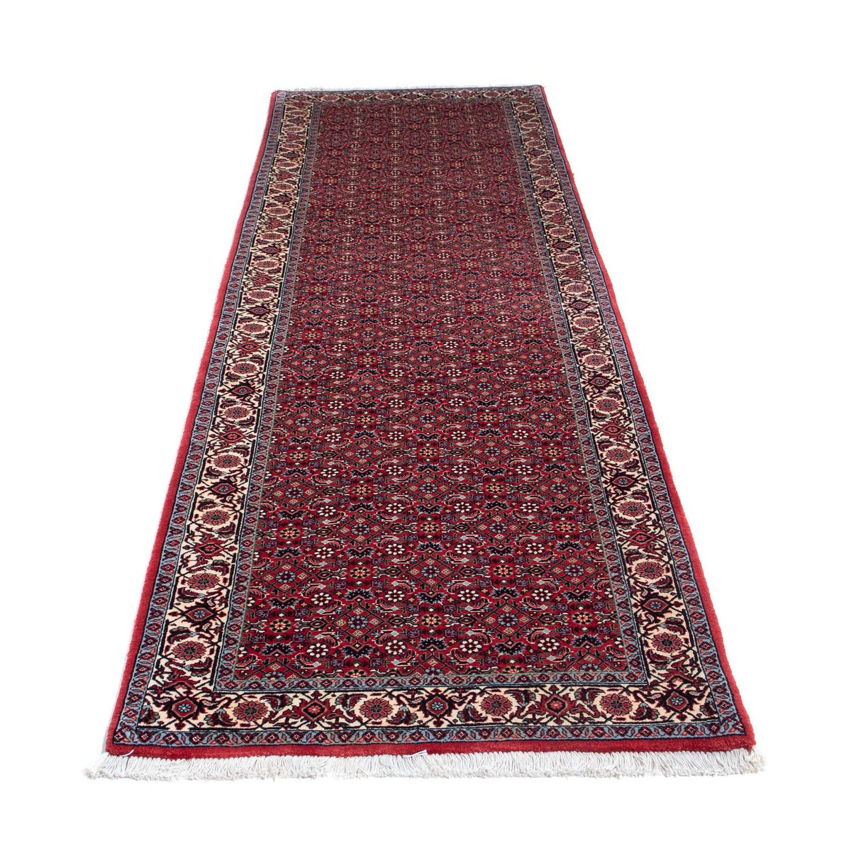 Tapis de couloir Tapis persan - Bidjar - 302 x 81 cm - rouge