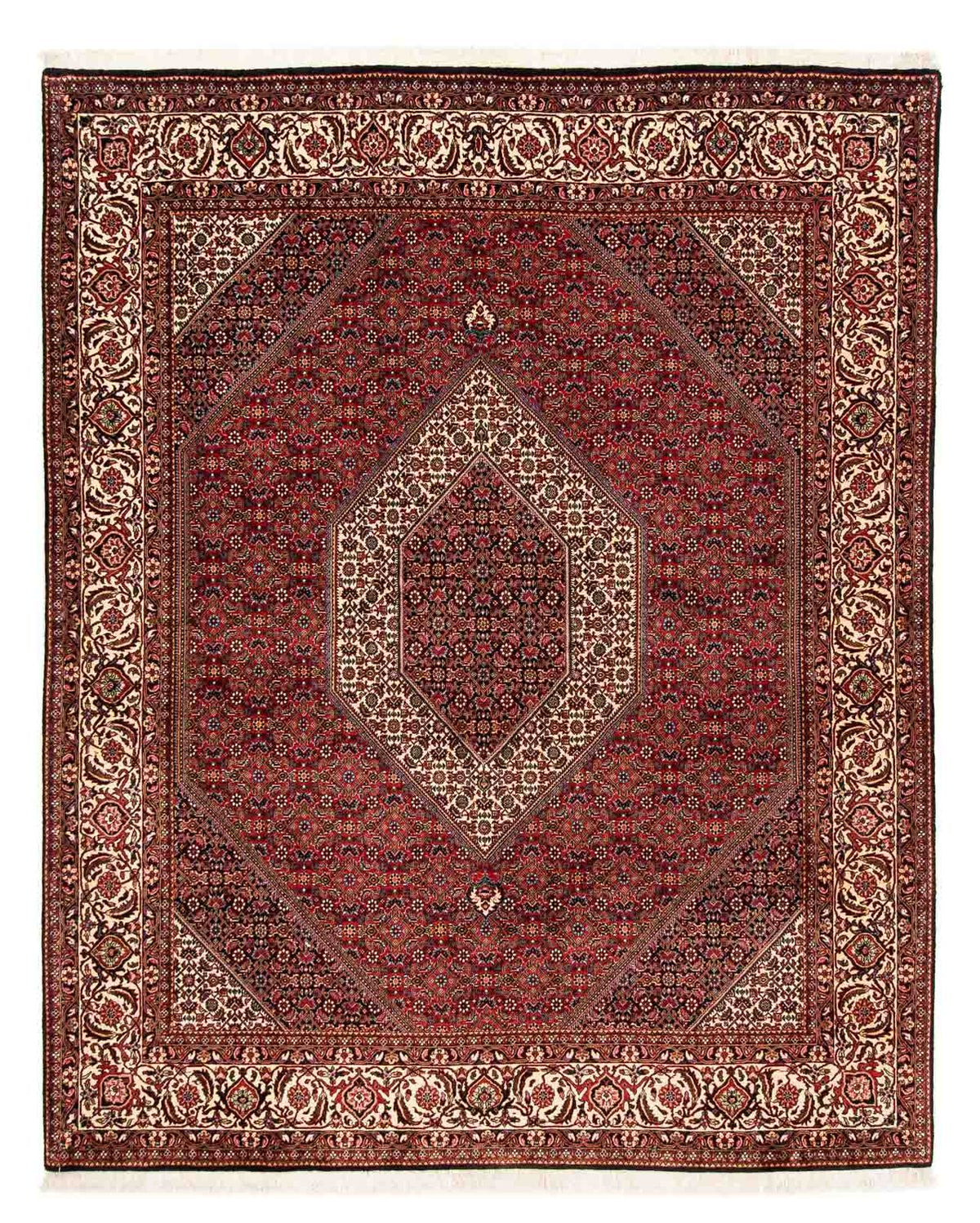 Tapis persan - Bidjar - 244 x 200 cm - rouge foncé