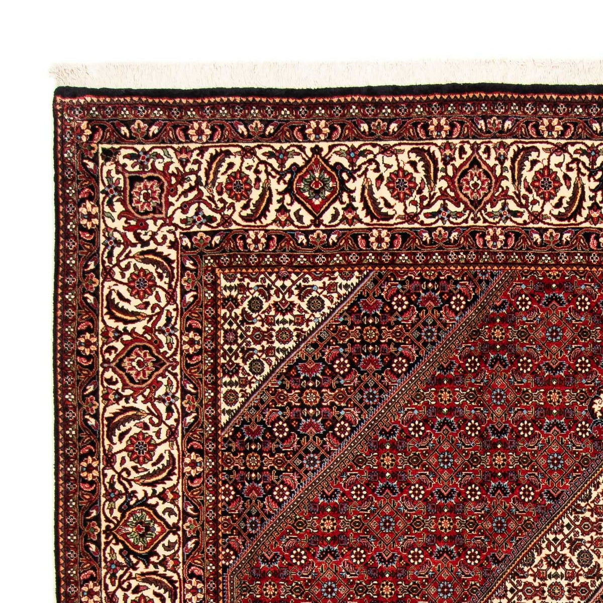 Tapis persan - Bidjar - 244 x 200 cm - rouge foncé