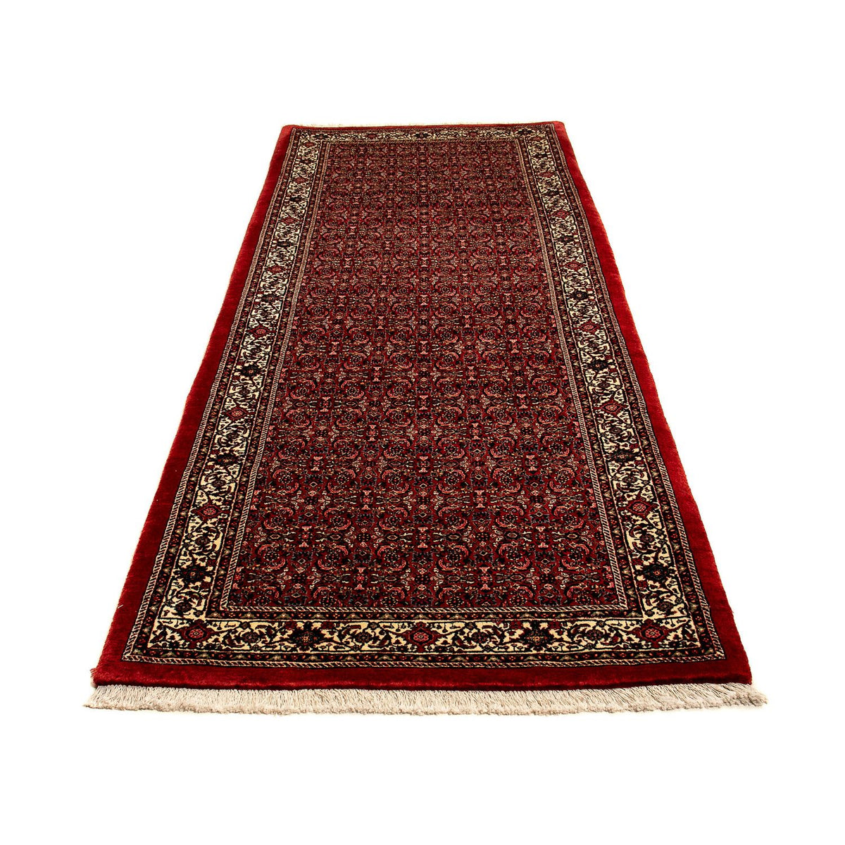 Tapis de couloir Tapis persan - Bidjar - 293 x 100 cm - rouge foncé