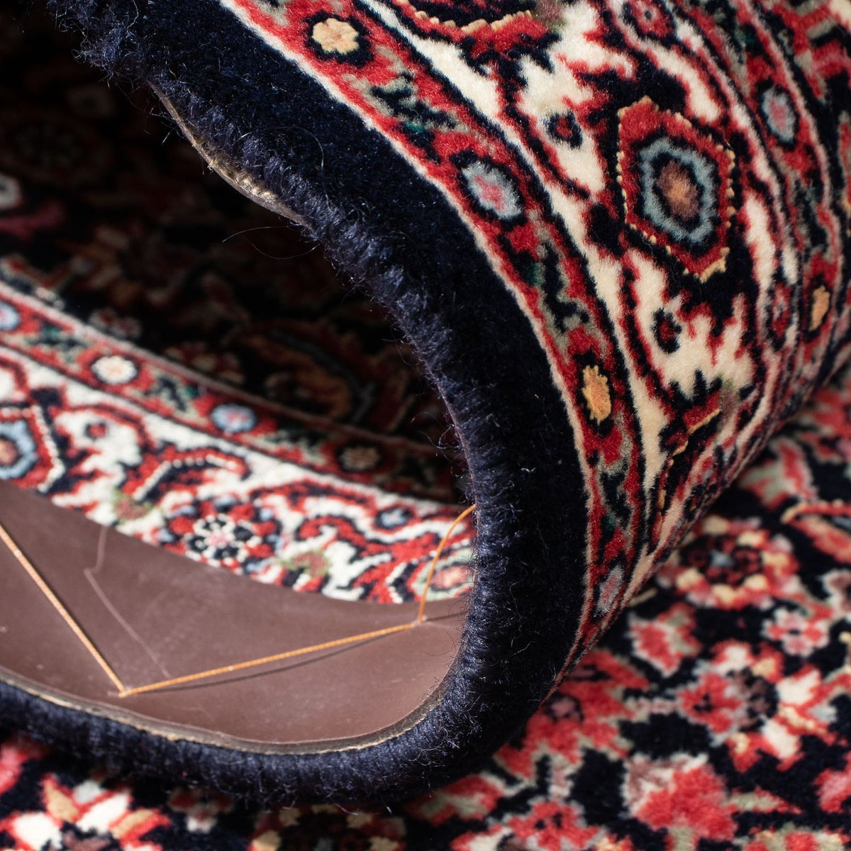 Tapis de couloir Tapis persan - Bidjar - 195 x 48 cm - bleu foncé