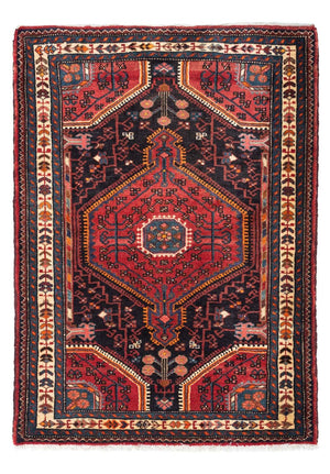 Tapis persan - Nomadic - 127 x 90 cm - rouge foncé