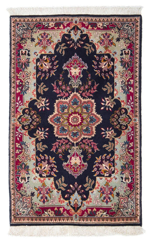 Tapis persan - Tabriz - Royal - 90 x 60 cm - bleu foncé
