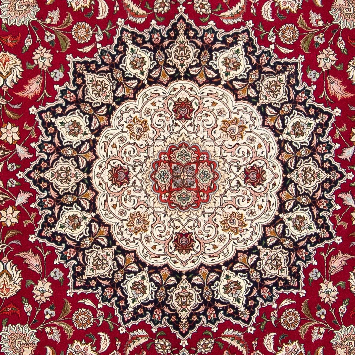Tapis persan - Tabriz - Royal carré  - 306 x 302 cm - rouge foncé