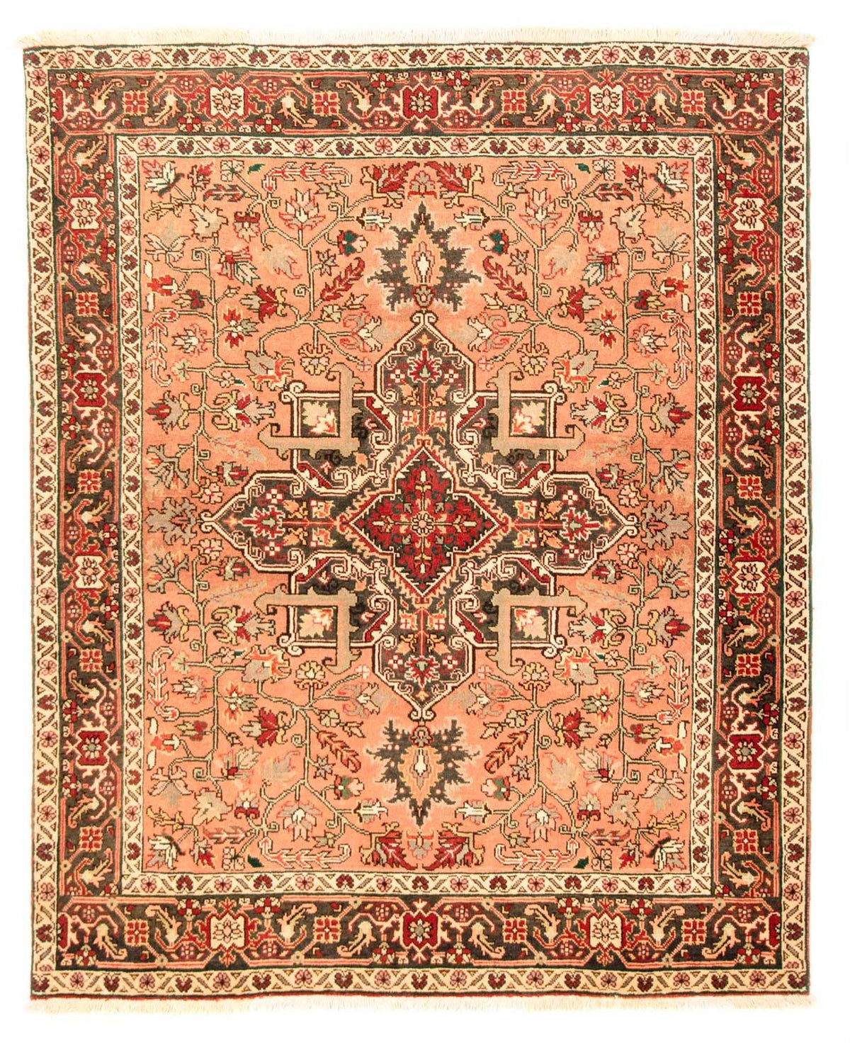 Tapis persan - Nomadic - 197 x 157 cm - rouge clair