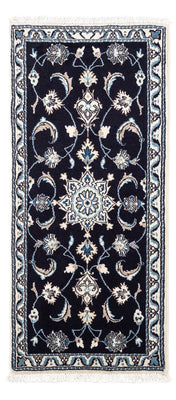 Tapis persan - Nain - 142 x 62 cm - bleu foncé