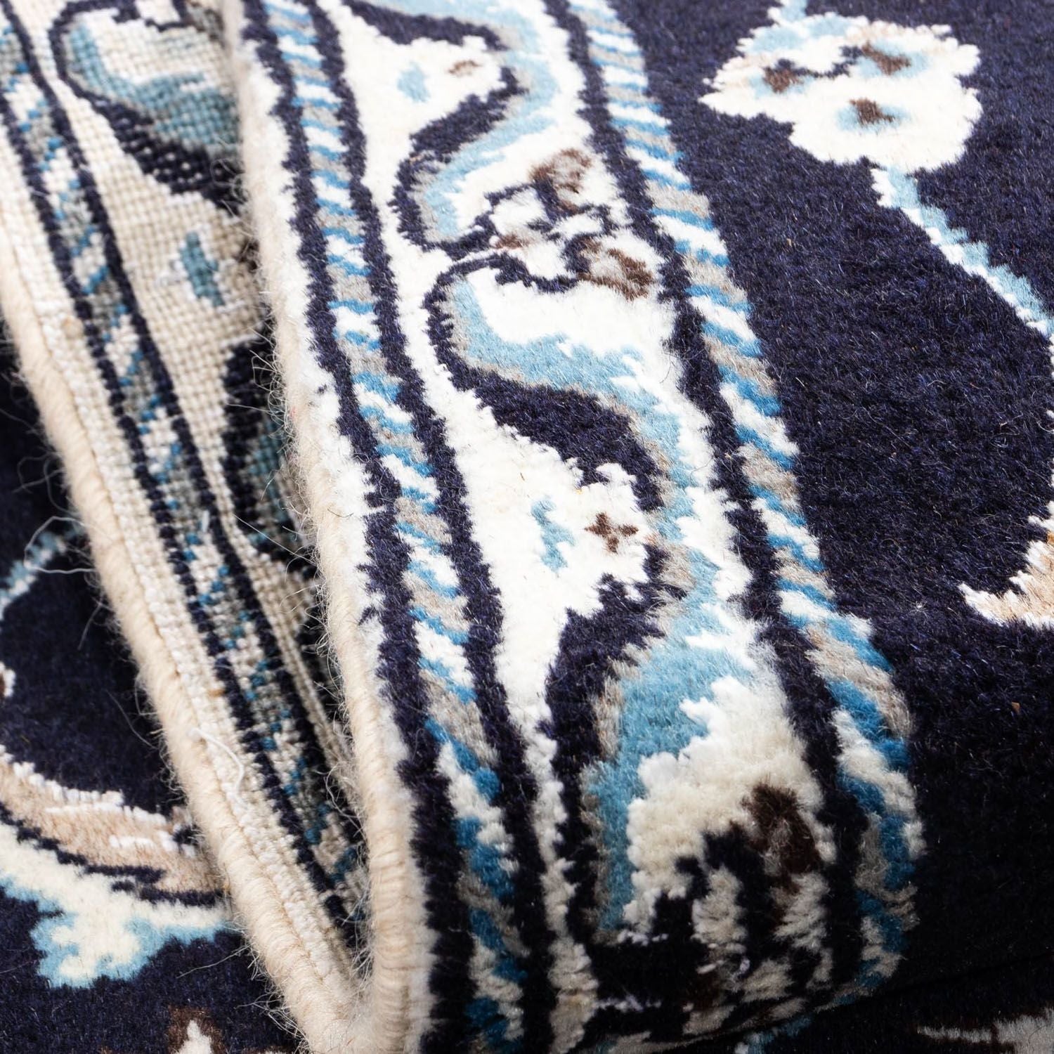 Tapis persan - Nain - 142 x 62 cm - bleu foncé