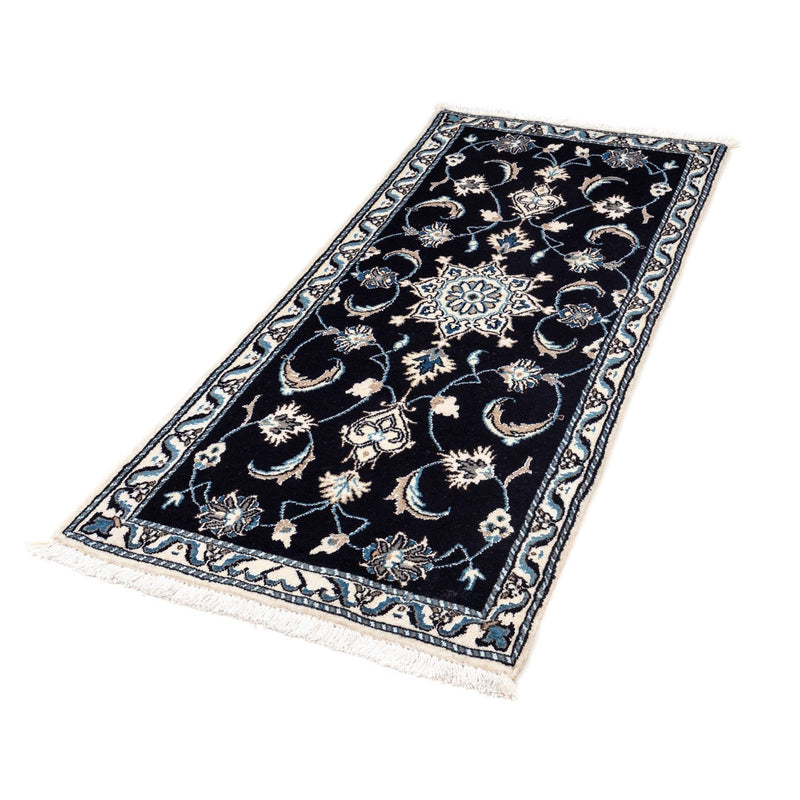 Tapis persan - Nain - 142 x 62 cm - bleu foncé