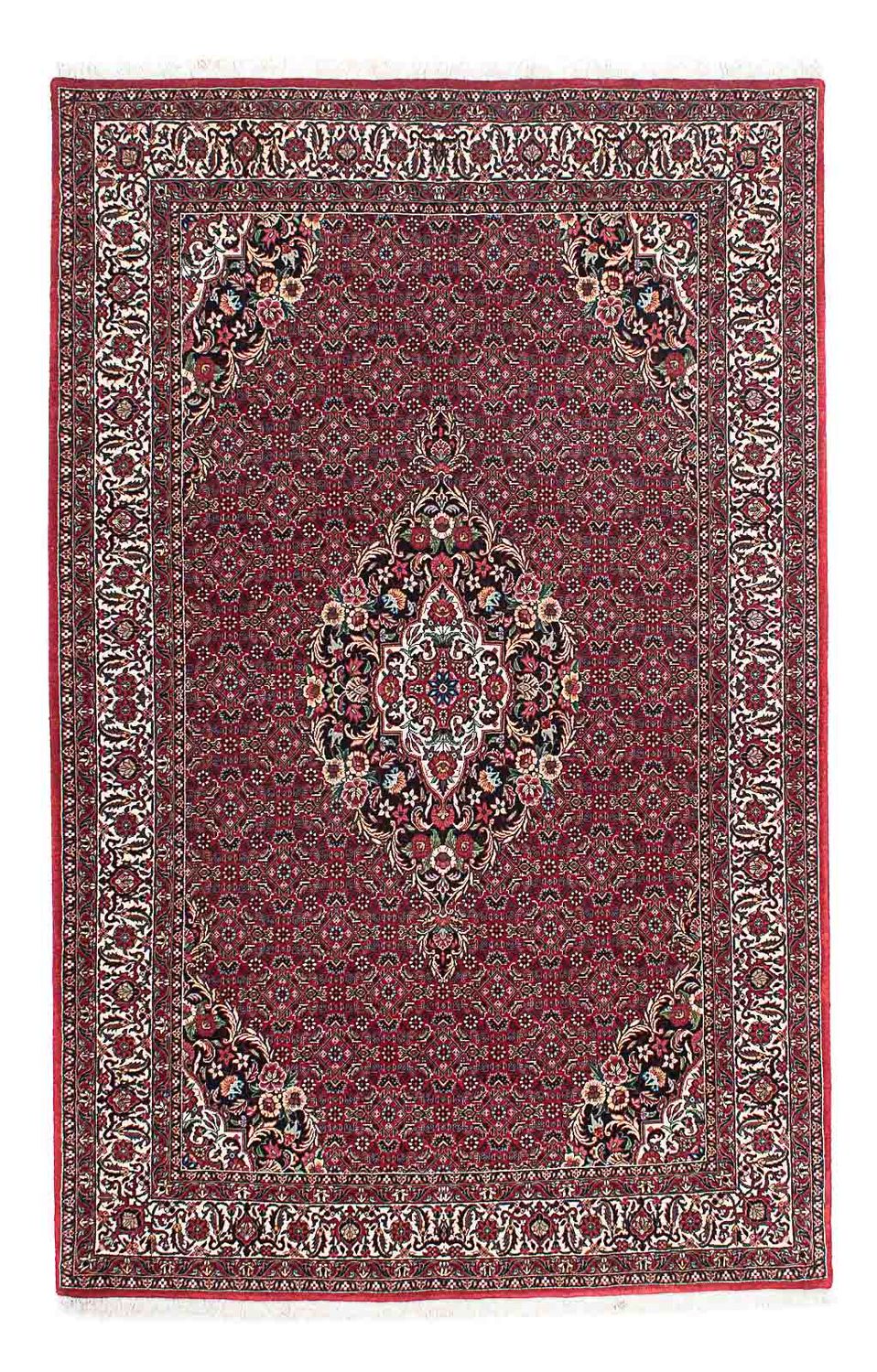 Tapis persan - Bidjar - 233 x 140 cm - rouge foncé