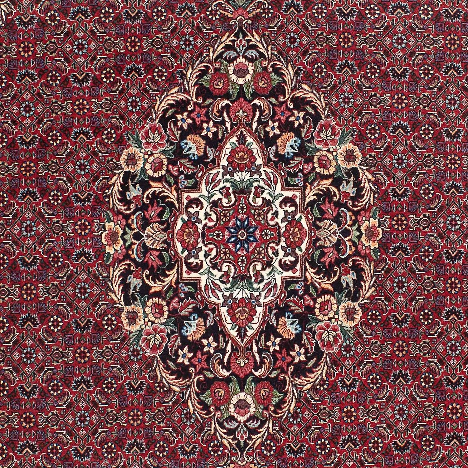 Tapis persan - Bidjar - 233 x 140 cm - rouge foncé