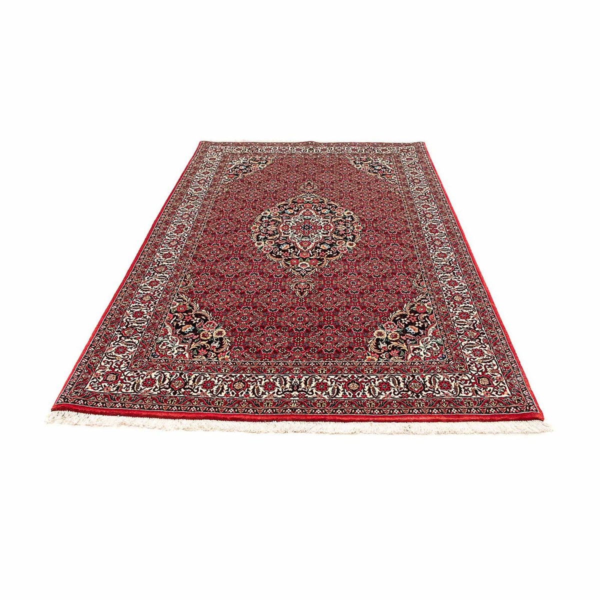 Tapis persan - Bidjar - 233 x 140 cm - rouge foncé