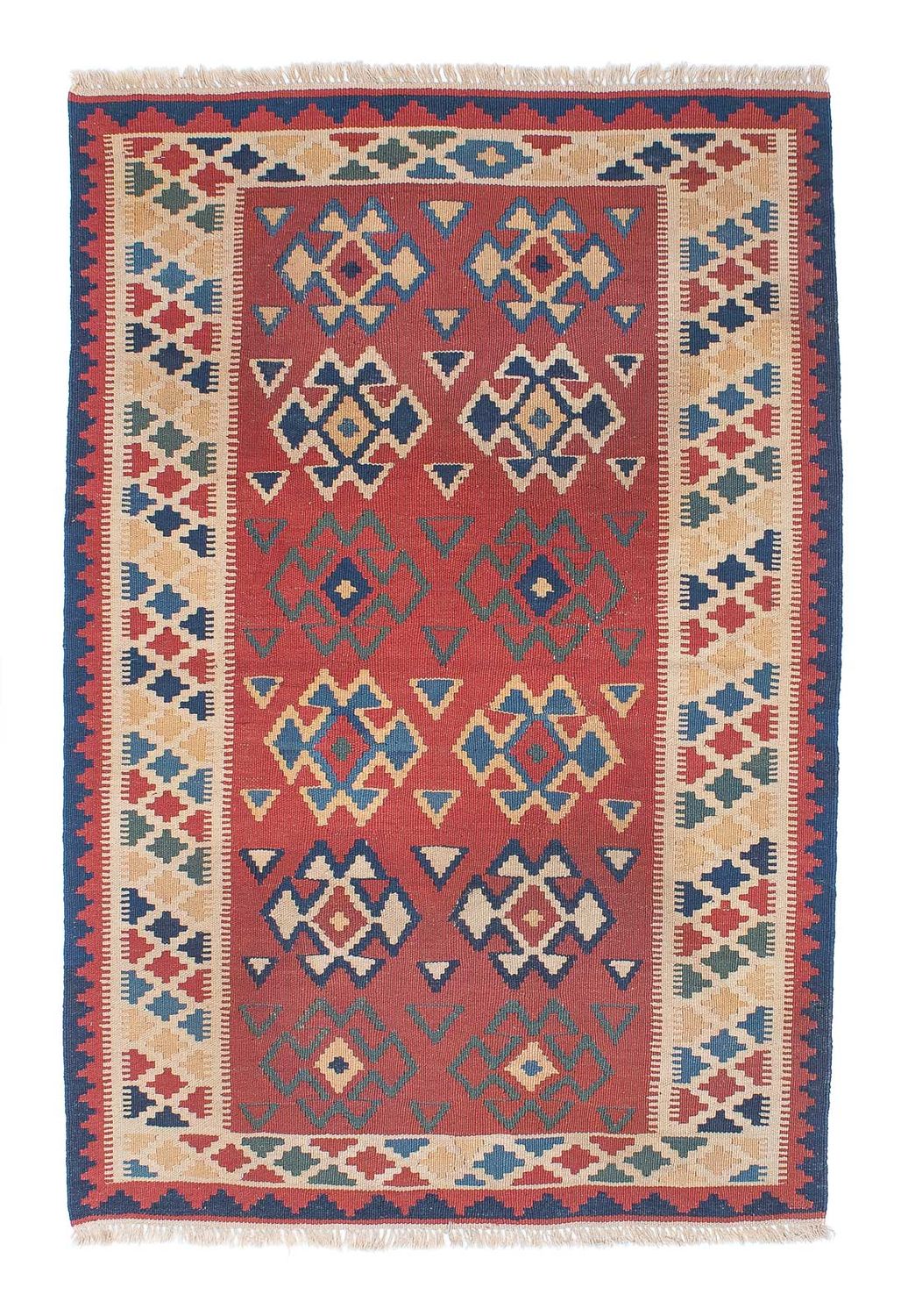 Tapis Kelim - Oriental - 156 x 105 cm - rouge foncé