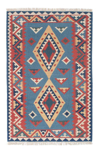 Tapis Kelim - Oriental - 183 x 121 cm - bleu