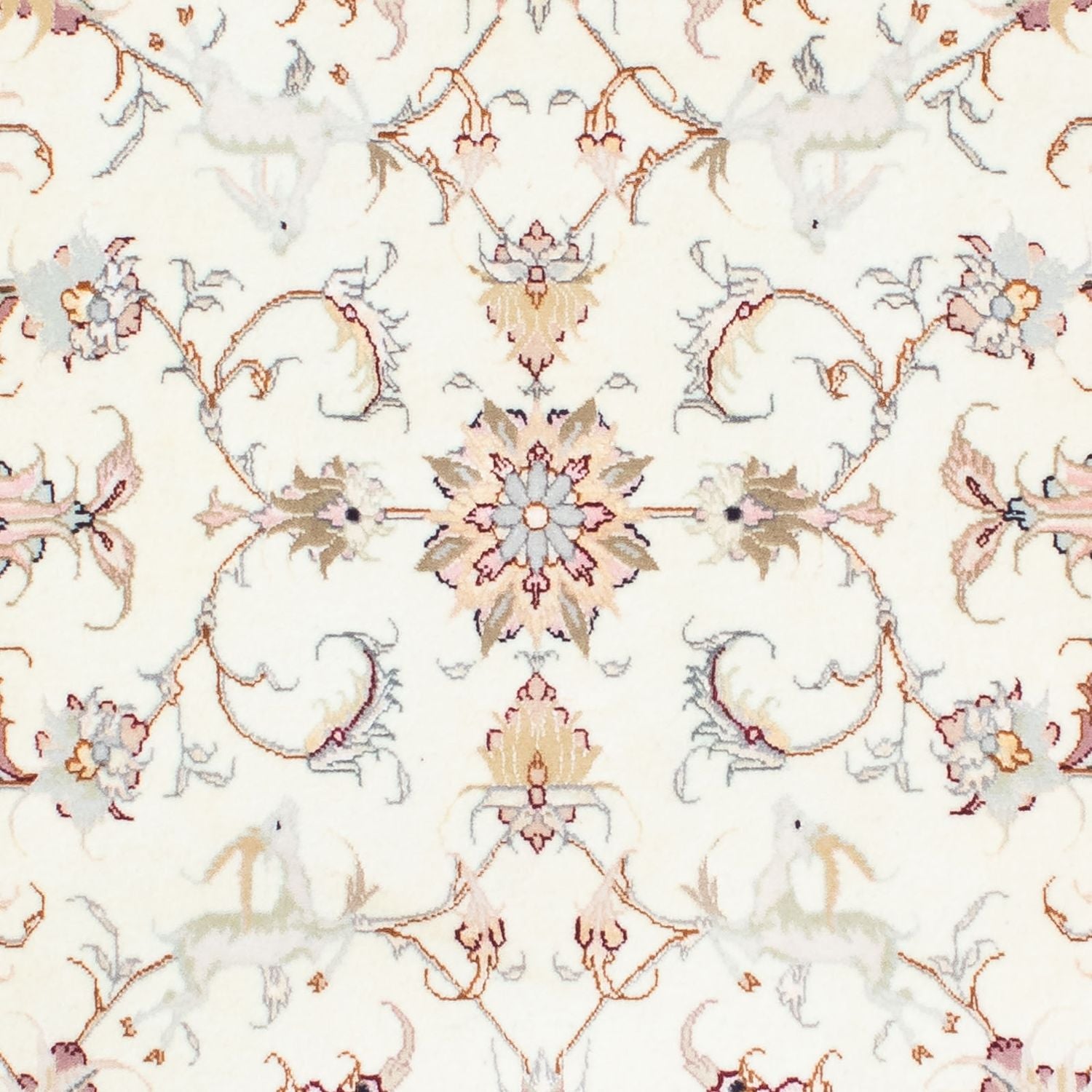 Tapis de couloir Tapis persan - Tabriz - Royal - 202 x 100 cm - beige
