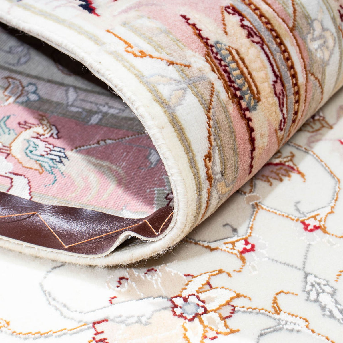 Tapis de couloir Tapis persan - Tabriz - Royal - 202 x 100 cm - beige