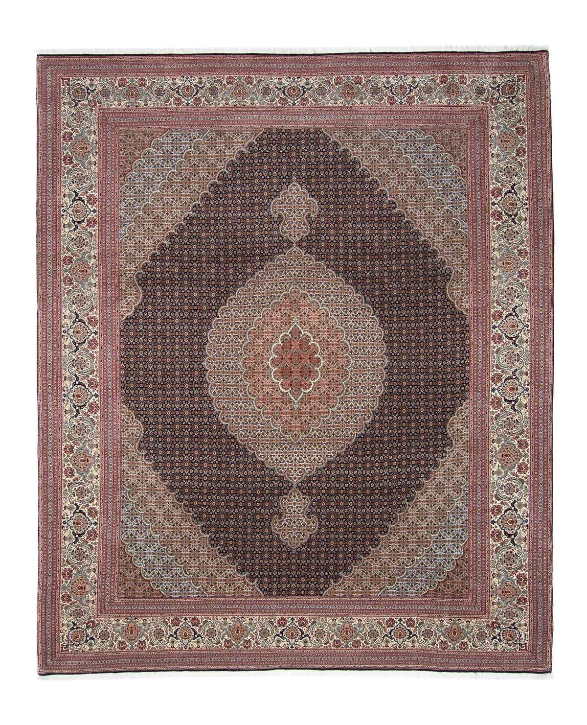Tapis persan - Tabriz - 310 x 251 cm - marron clair