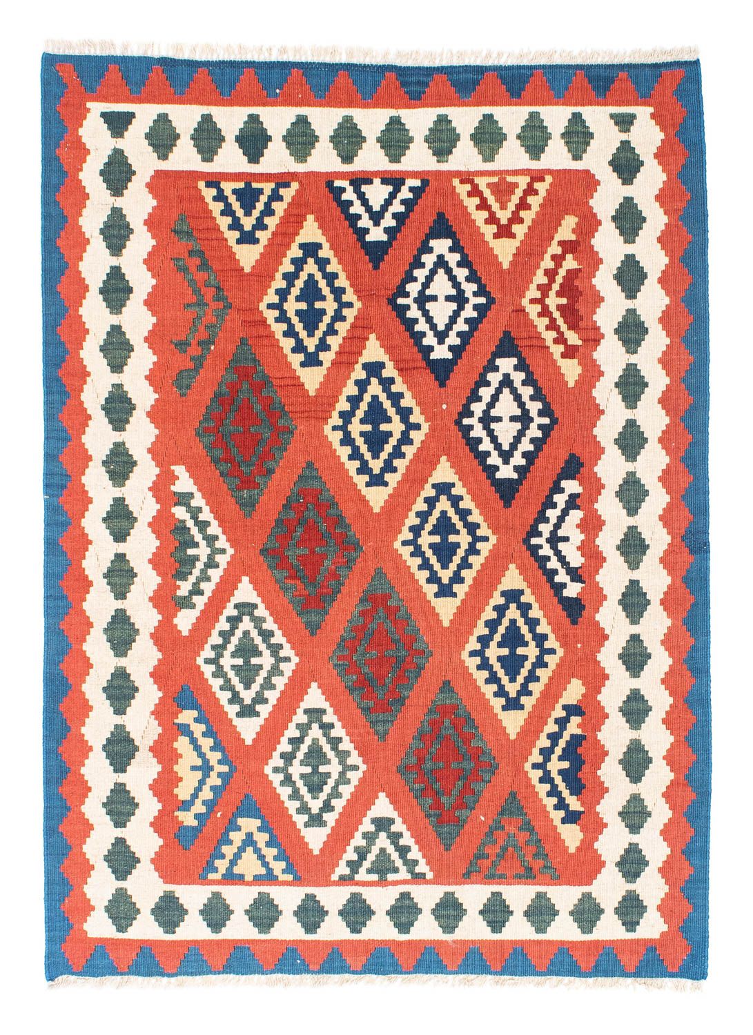 Tapis Kelim - Oriental - 140 x 105 cm - rouge