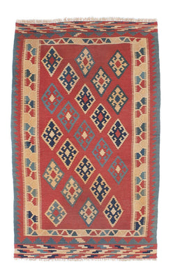 Tapis Kelim - Oriental - 161 x 96 cm - rouge foncé