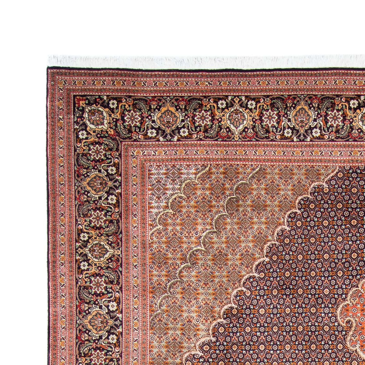Tapis persan - Tabriz - 312 x 206 cm - bleu foncé