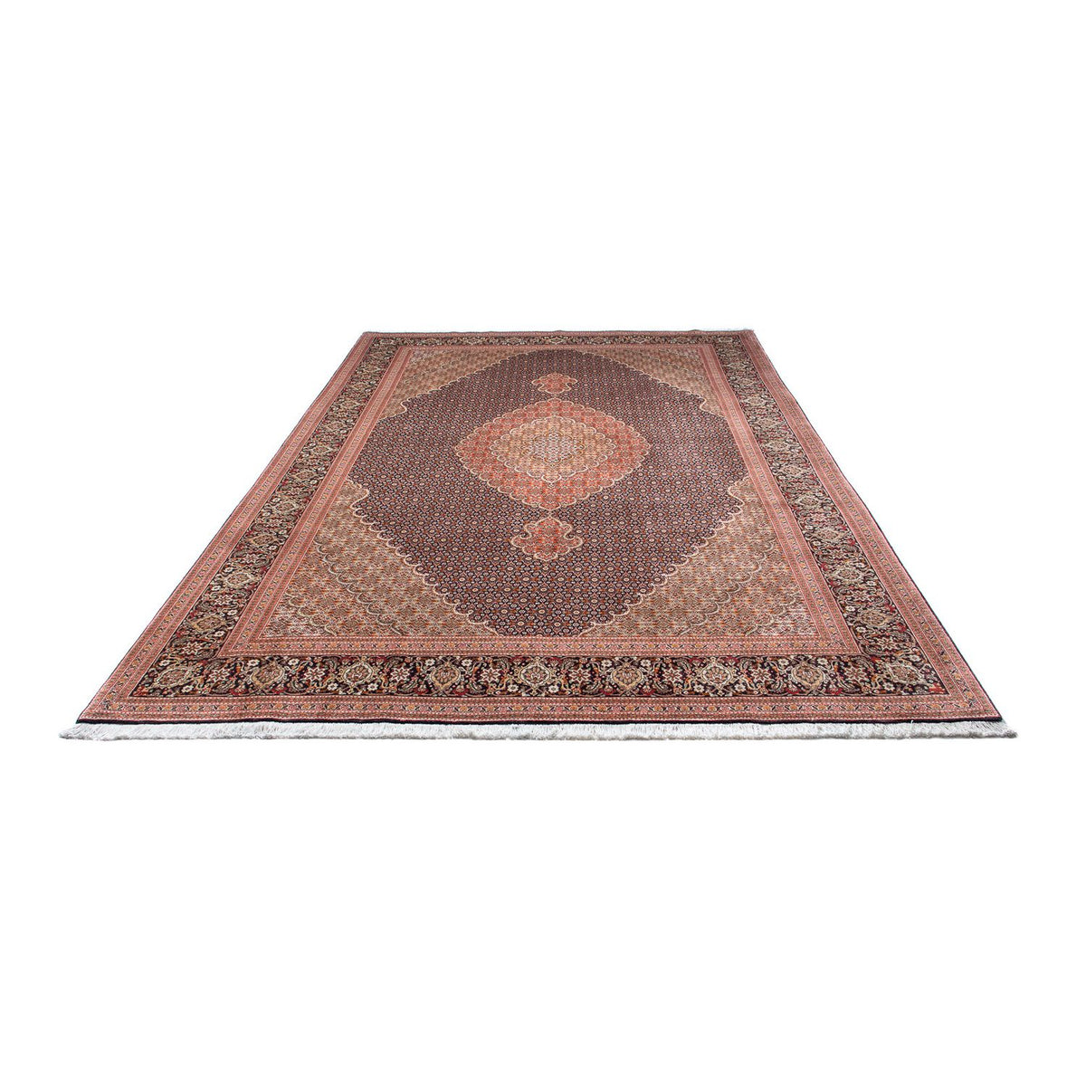 Tapis persan - Tabriz - 312 x 206 cm - bleu foncé