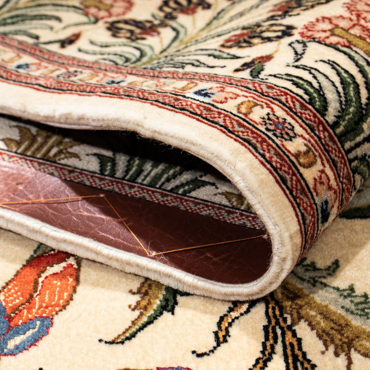 Tapis persan - Ghom - 209 x 136 cm - marron clair