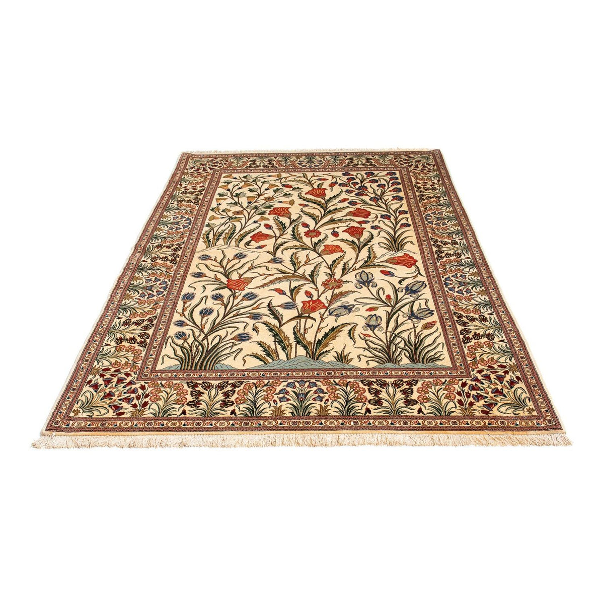 Tapis persan - Ghom - 209 x 136 cm - marron clair