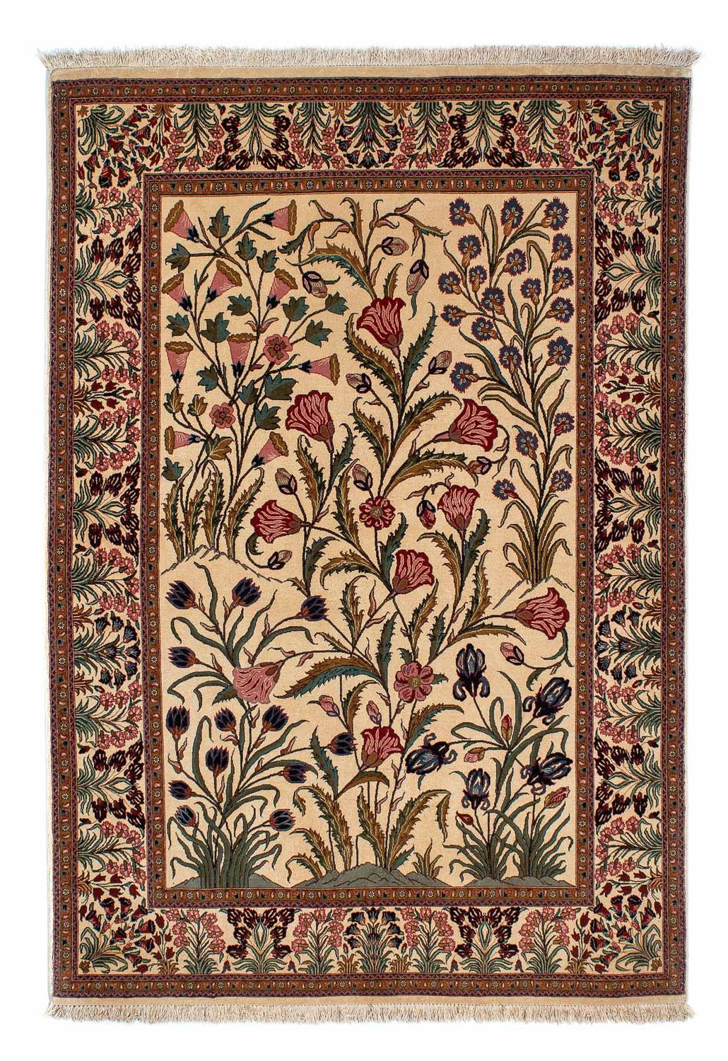 Tapis persan - Ghom - 195 x 122 cm - marron clair