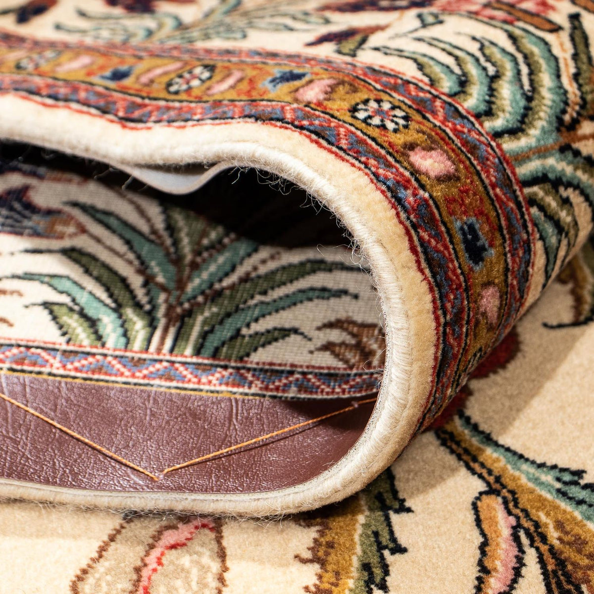 Tapis persan - Ghom - 195 x 122 cm - marron clair