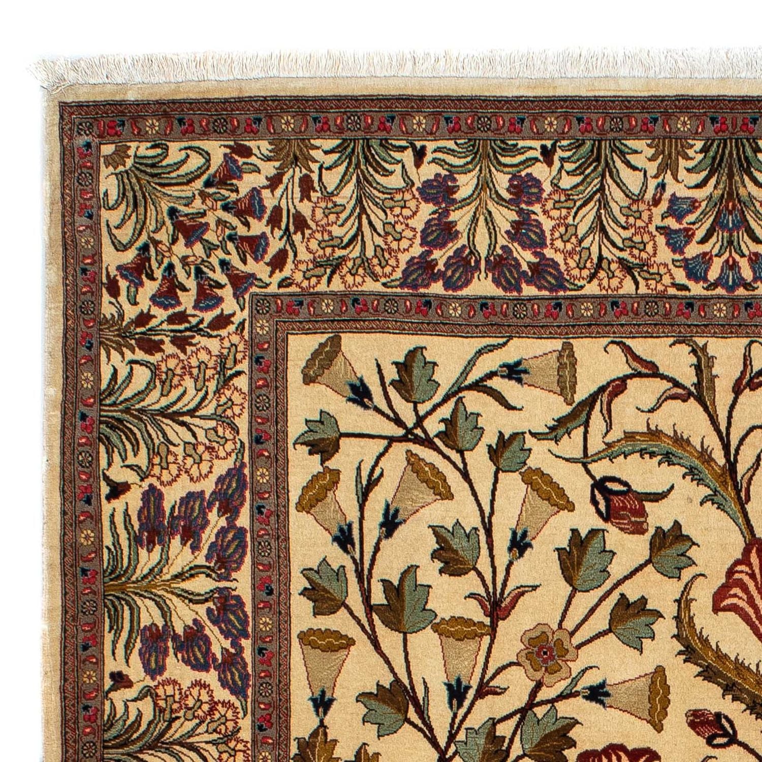 Tapis persan - Ghom - 206 x 142 cm - marron clair
