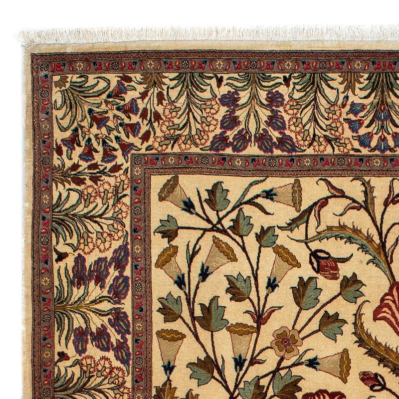 Tapis persan - Ghom - 206 x 142 cm - marron clair