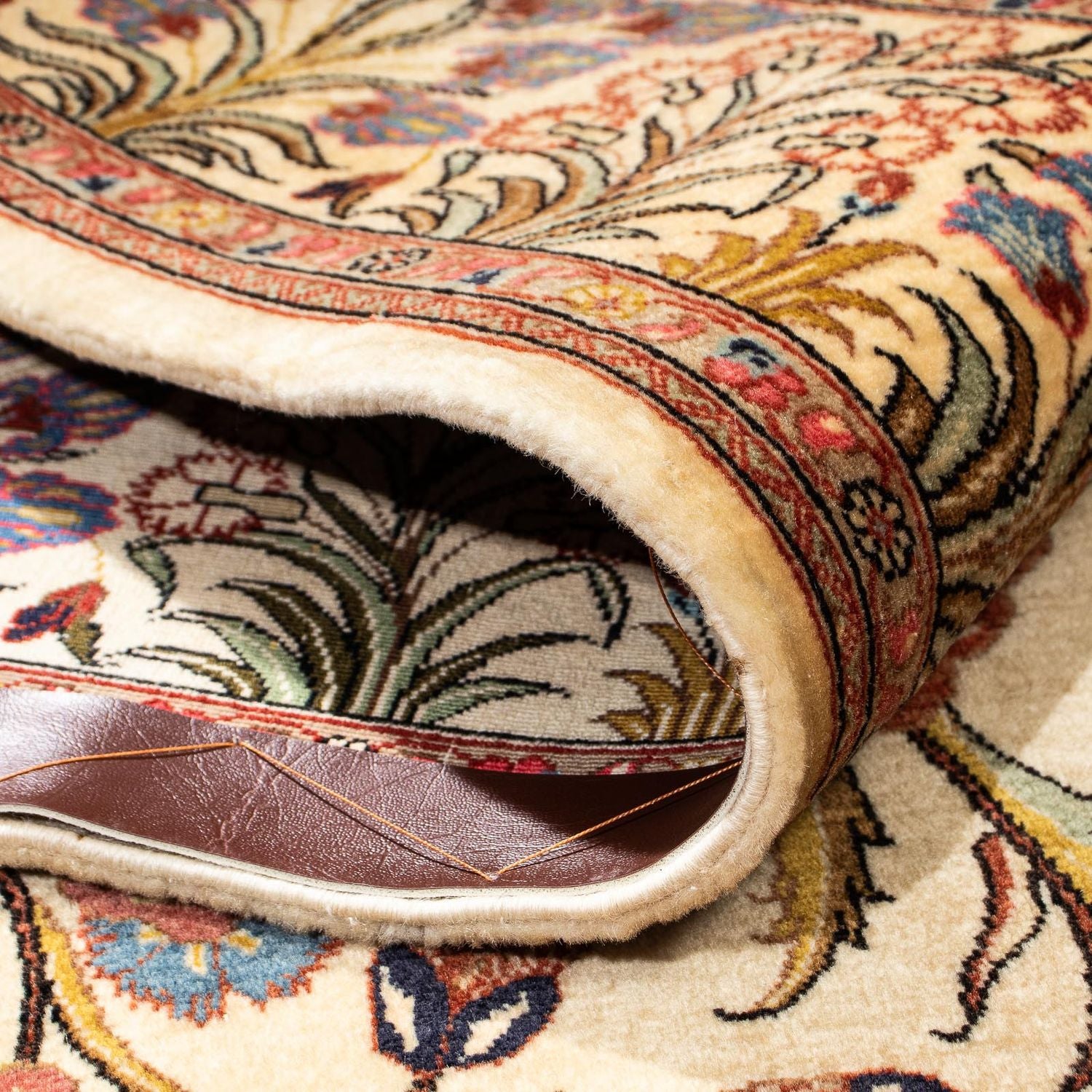 Tapis persan - Ghom - 206 x 142 cm - marron clair